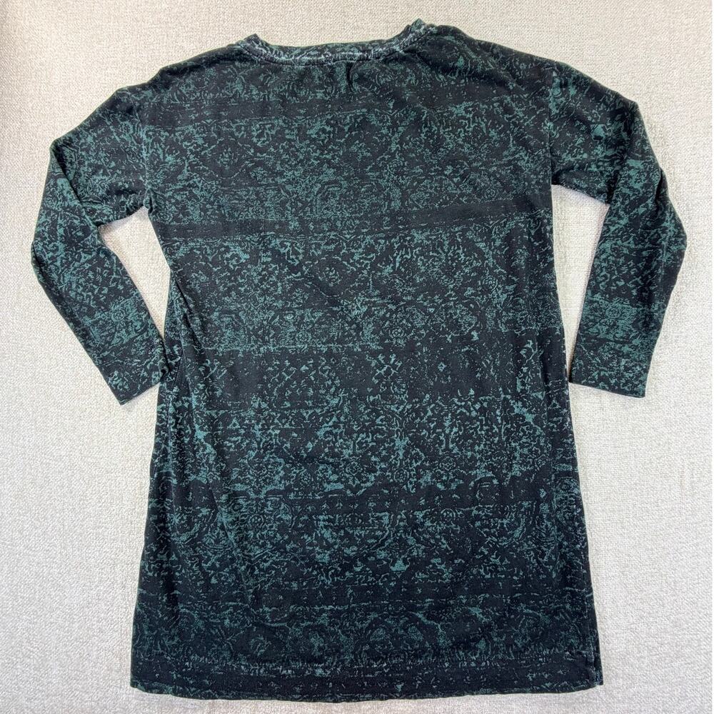 Peruvian Connection Women's Medium Black Green Lightweight Pullover Tunic Top - Picture 2 of 9